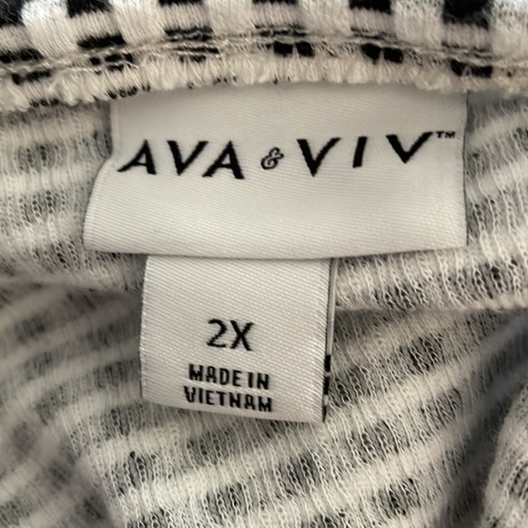 Ava & Viv black and white check print tunic top plus size 2X - Picture 5 of 6